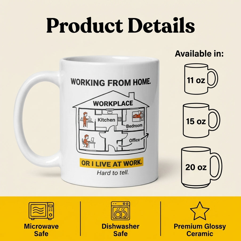 Working From Home or I Live at Work Funny Remote Work Mug