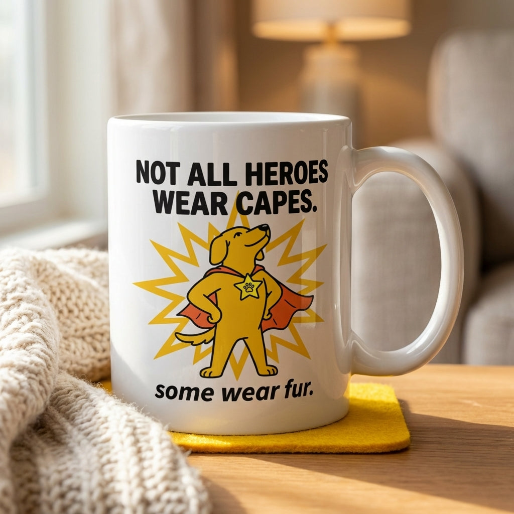Not All Heroes Wear Capes Some Wear Fur Funny Dog Mug Gift
