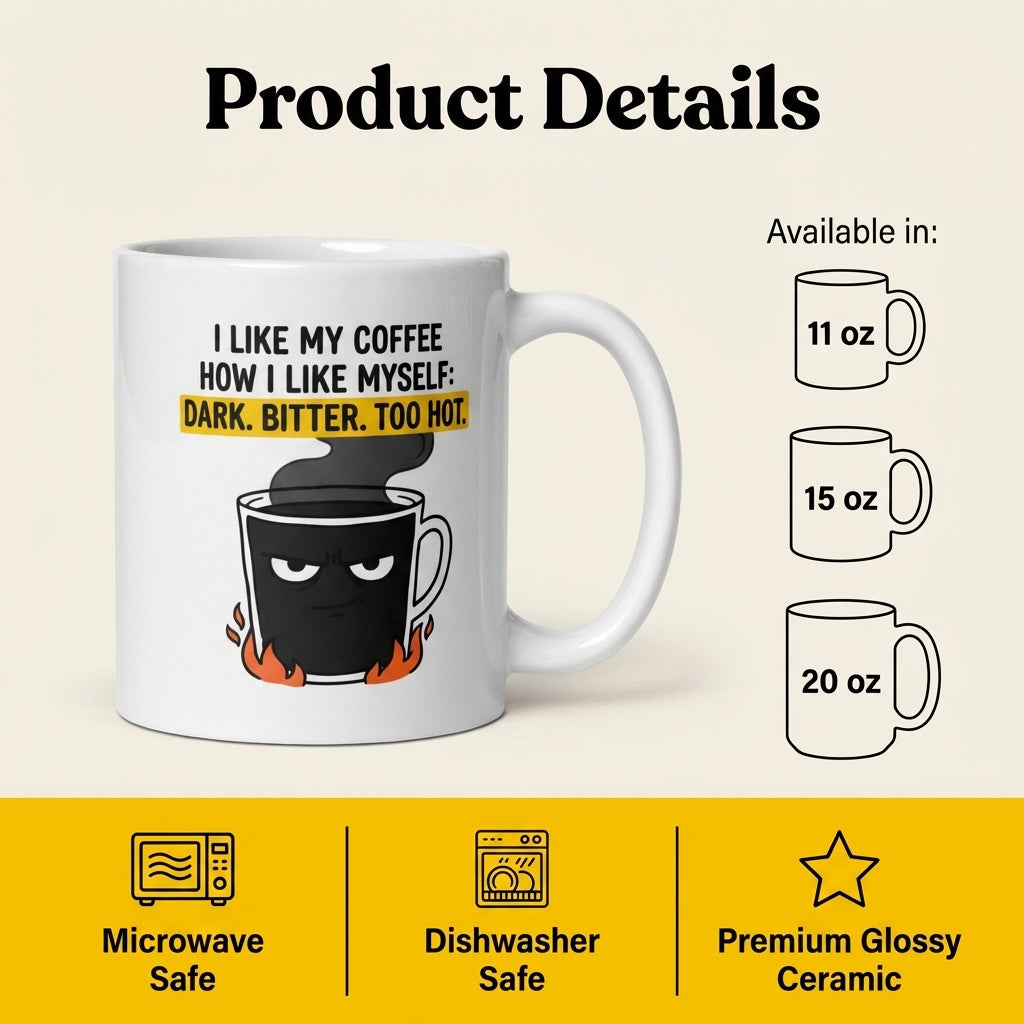 I Like My Coffee How I Like Myself Funny Sarcastic Coffee Mug