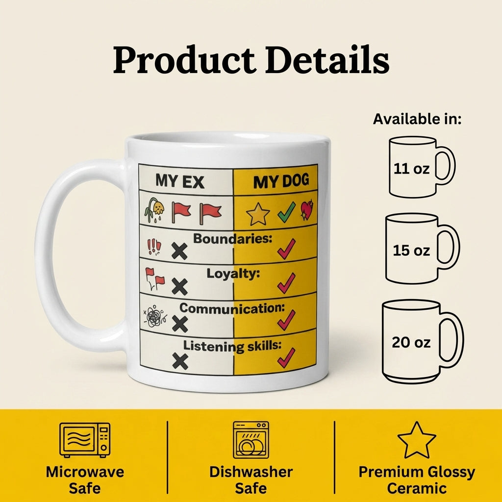 My Ex vs My Dog Funny Dog Mug for Dog Lovers and Pet Parents
