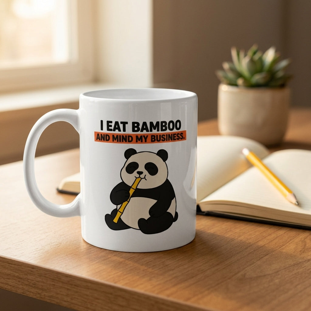 I Eat Bamboo and Mind My Business Funny Panda Mug Gift