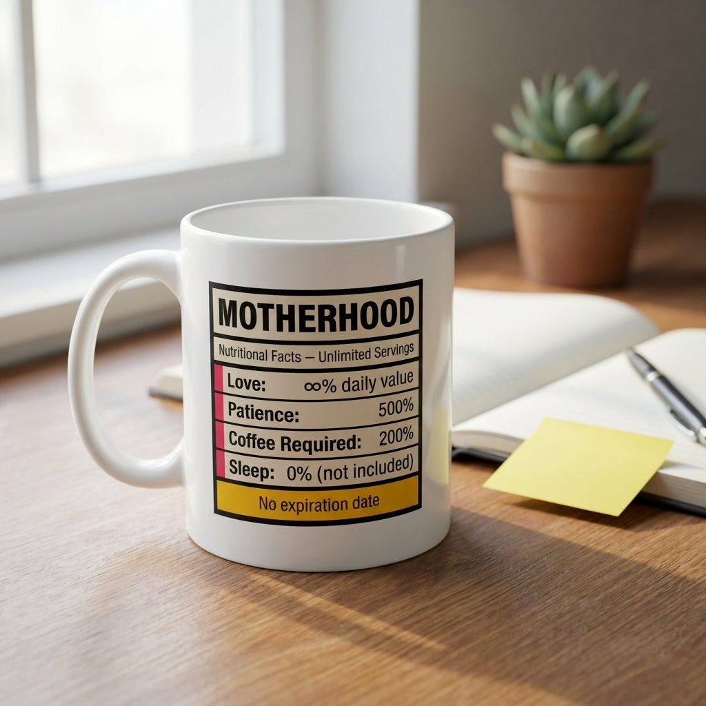Motherhood Nutritional Facts Funny Mother’s Day Mug Gift for Mom