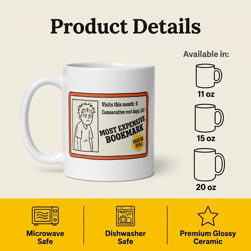 Most Expensive Bookmark Funny Book Lover Mug for Readers