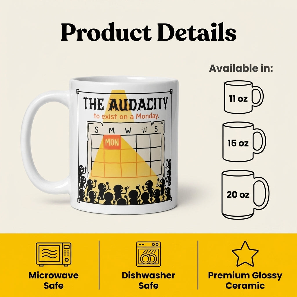 The Audacity to Exist on a Monday Funny Monday Coffee Mug