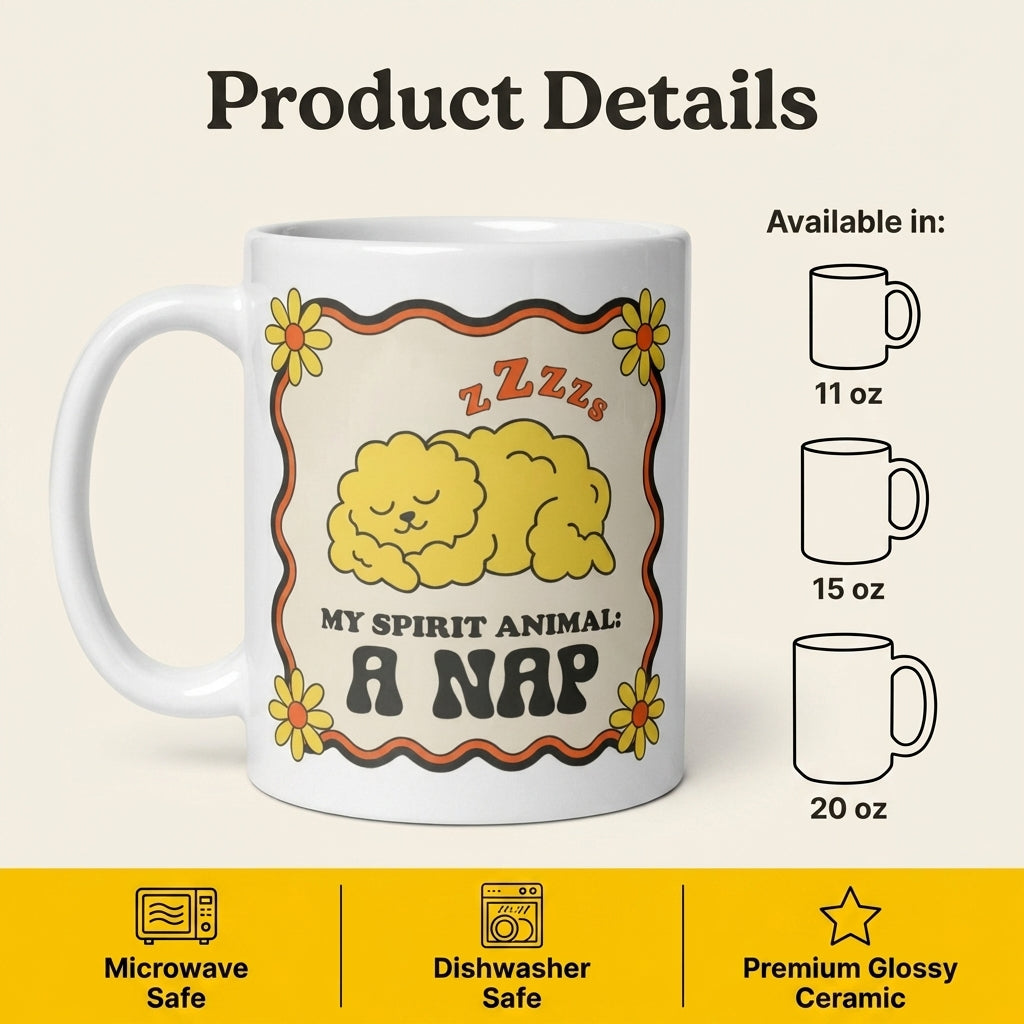My Spirit Animal A Nap Funny Dog Mug for Sleep Lovers