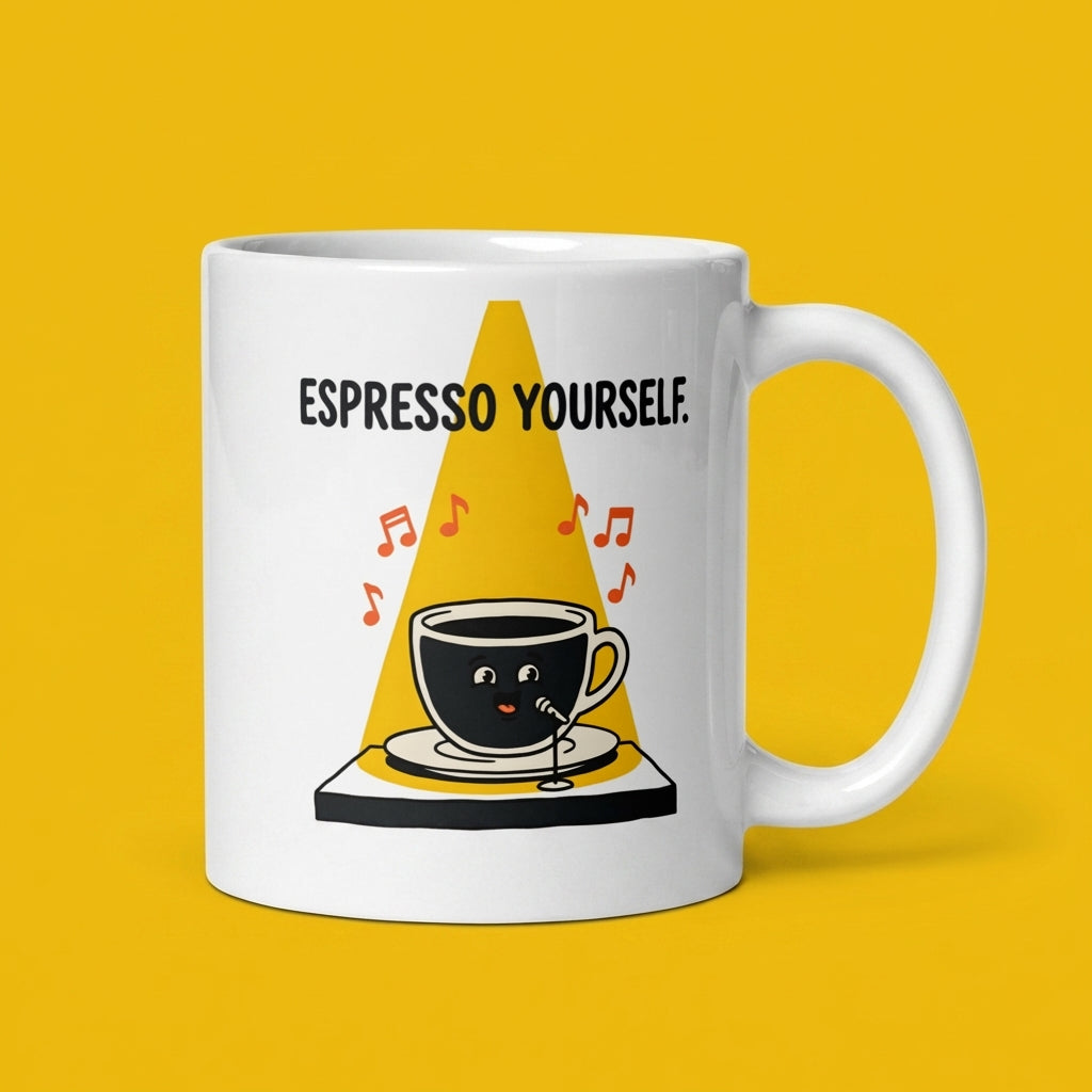 Espresso Yourself Funny Coffee Pun Mug for Coffee Lovers