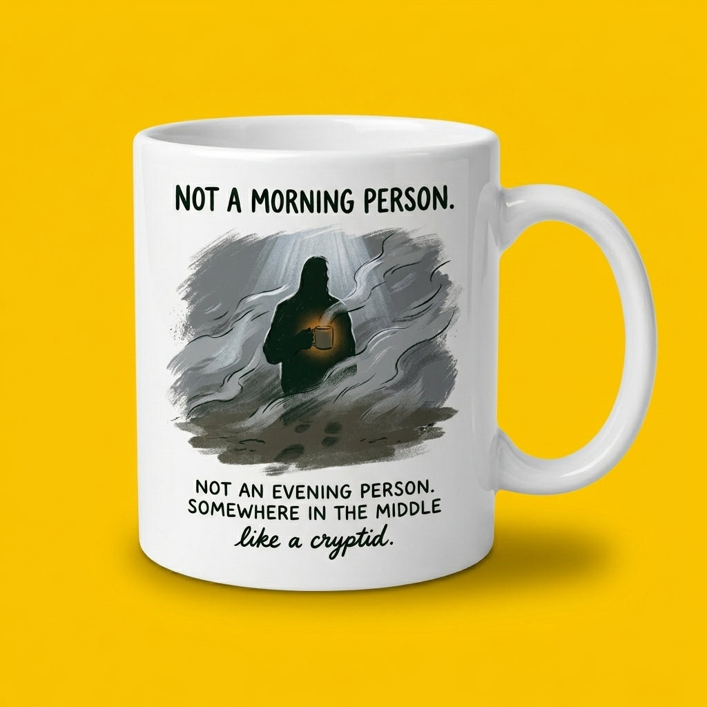 Not a Morning Person Funny Cryptid Mug Introvert Coffee Cup Gift