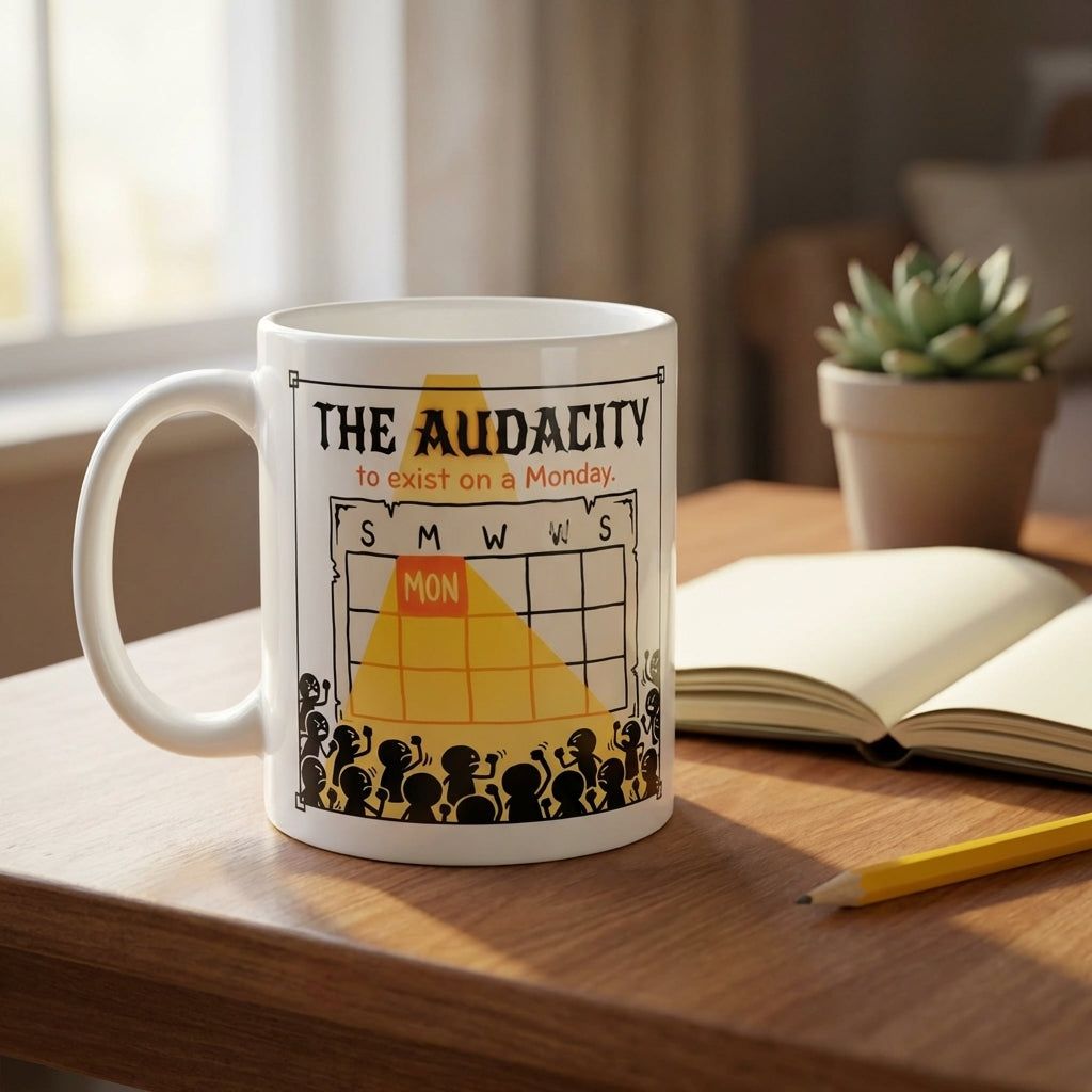 The Audacity to Exist on a Monday Funny Monday Coffee Mug