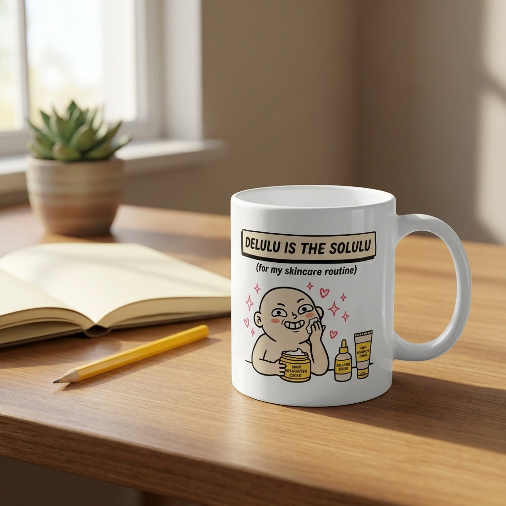 Delulu Is the Solulu Funny Skincare Mug for Beauty Lovers