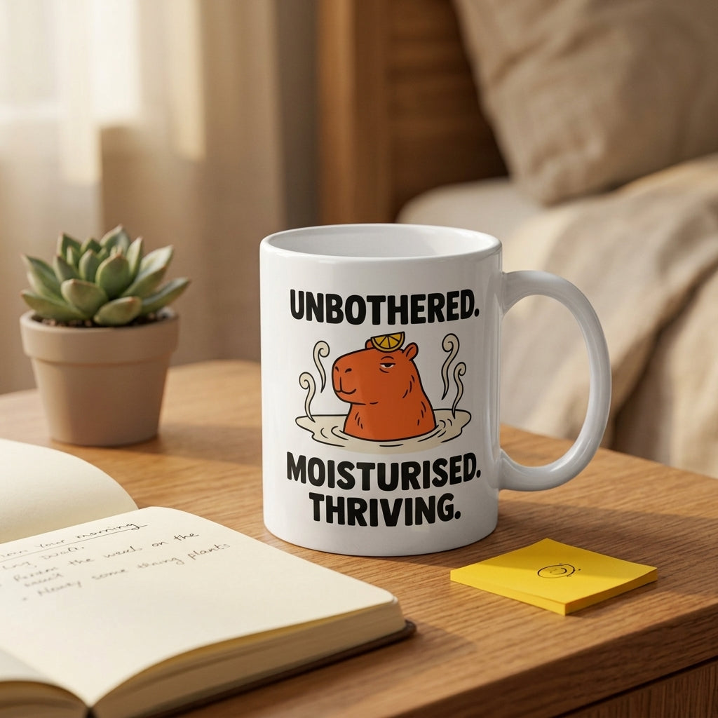Unbothered Moisturised Thriving Funny Capybara Mug Gift