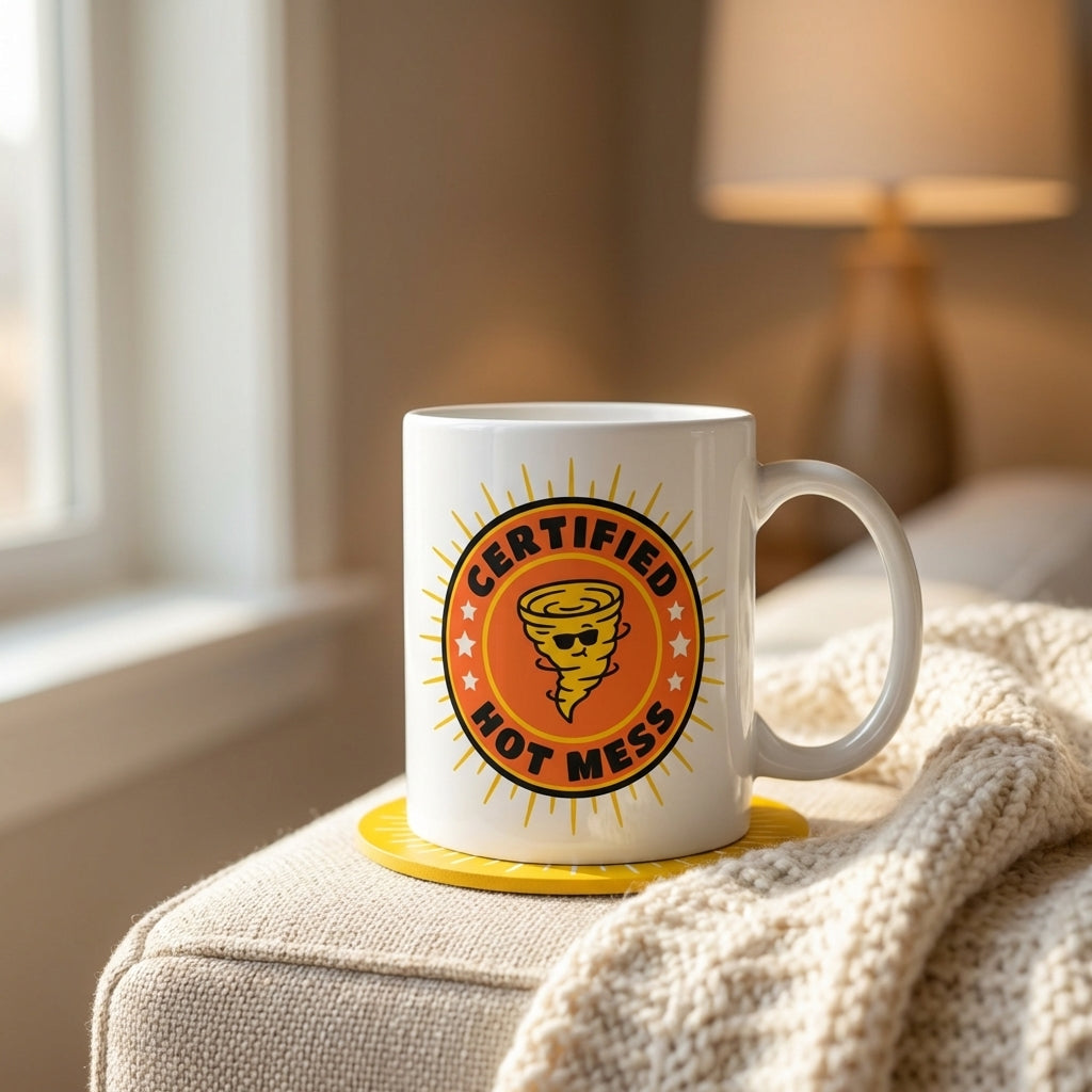Certified Hot Mess Funny Mug for Chaotic Women and Coworkers
