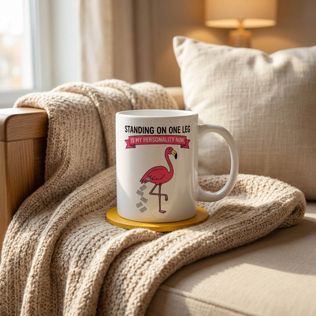 Standing on One Leg Is My Personality Now Funny Flamingo Mug