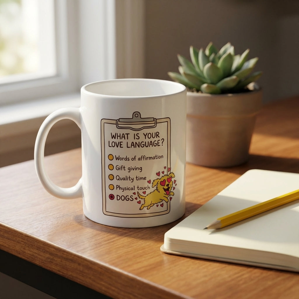 What Is Your Love Language Dogs Funny Dog Mug for Dog Lovers