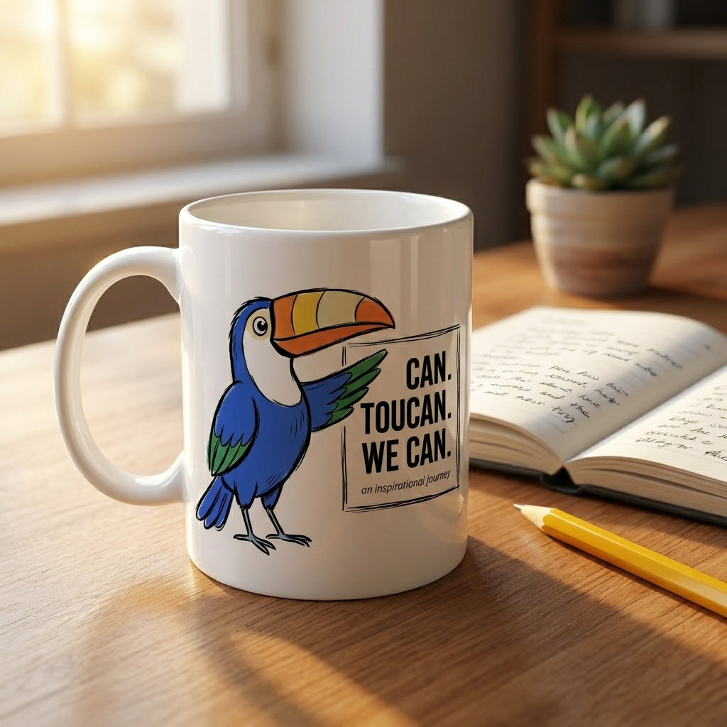 Can Toucan We Can Funny Toucan Mug Inspirational Bird Coffee Cup