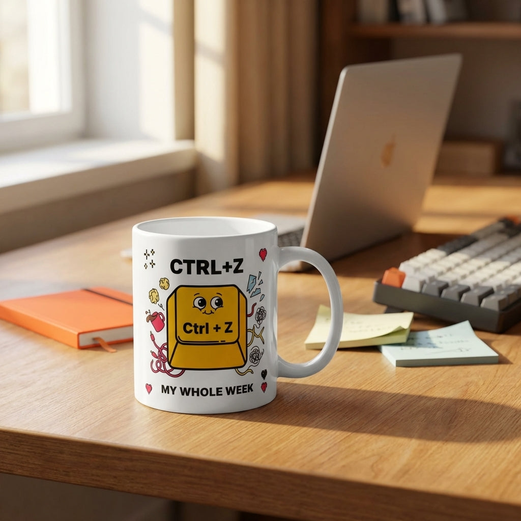 Ctrl Z My Whole Week Funny Office Mug for Coworkers and Overthinkers