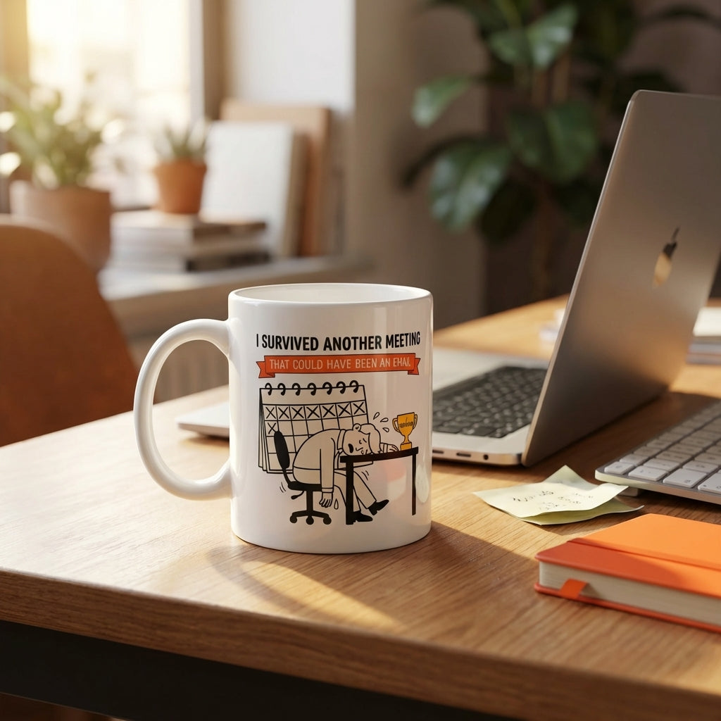 I Survived Another Meeting Funny Office Mug That Could Have Been Email