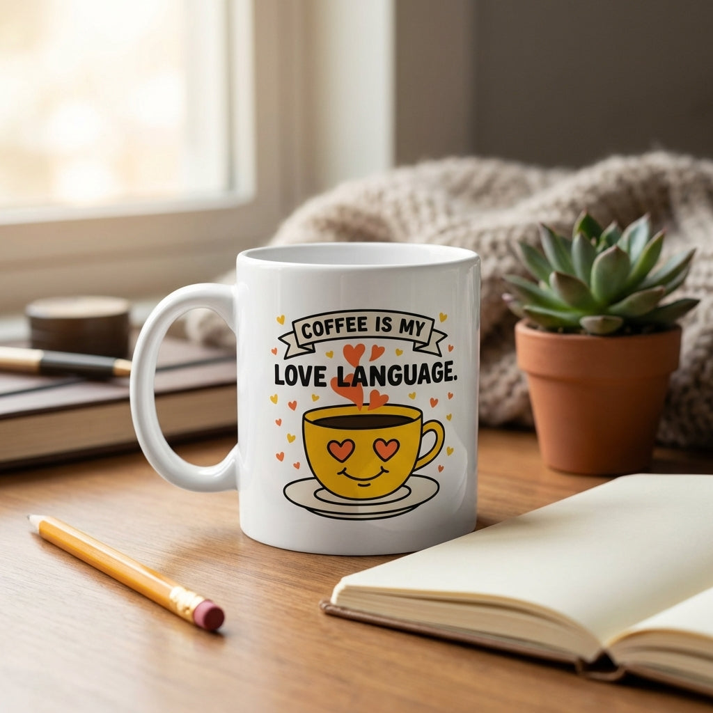 Coffee Is My Love Language Funny Coffee Mug for Coffee Lovers