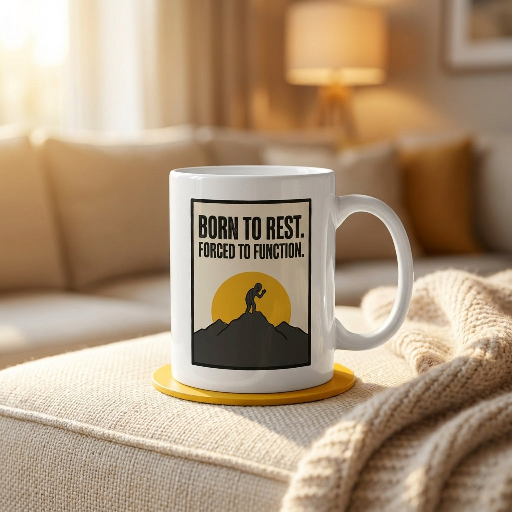 Born to Rest Forced to Function Funny Tired Mug for Introverts