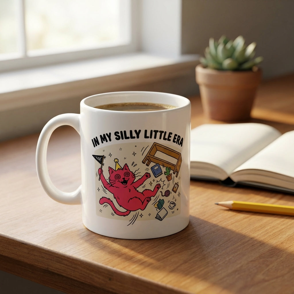 In My Silly Little Era Funny Cat Mug for Chaotic Cat Lovers