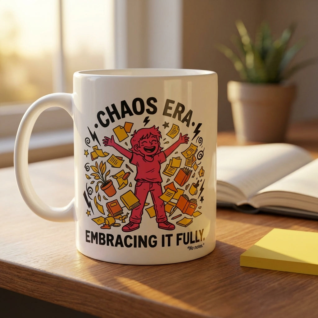Chaos Era Funny Coffee Mug Embracing It Fully Sarcastic Gift