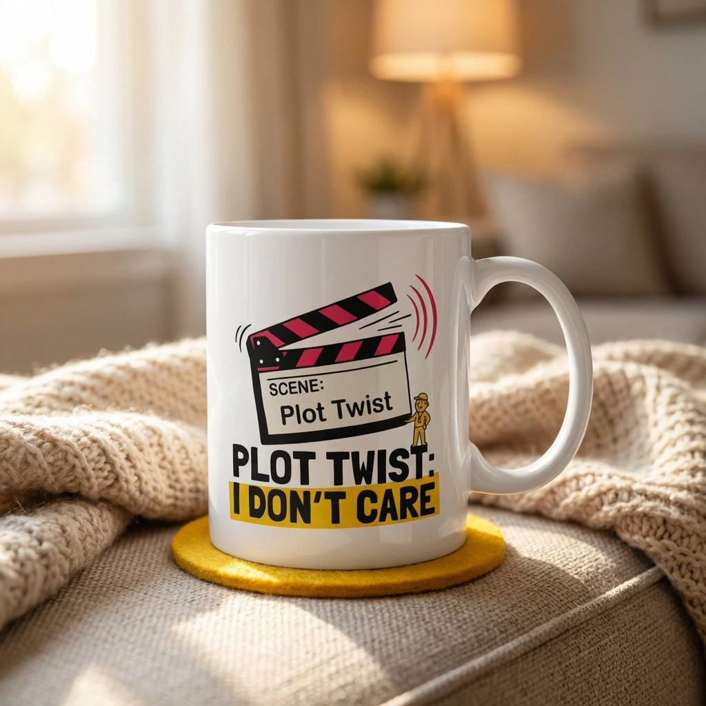 Plot Twist I Don’t Care Funny Sarcastic Mug for Coworkers