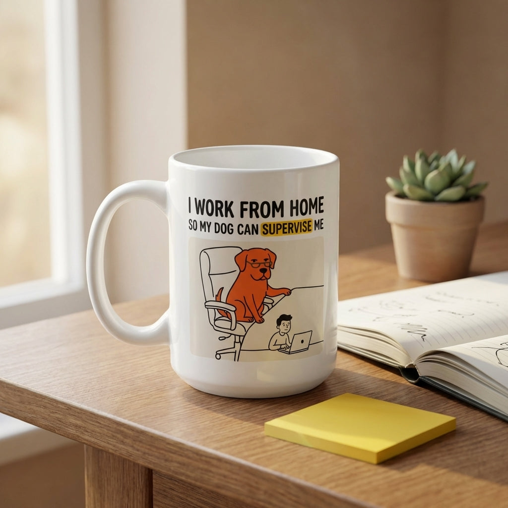 I Work From Home So My Dog Can Supervise Me Funny Dog Mug