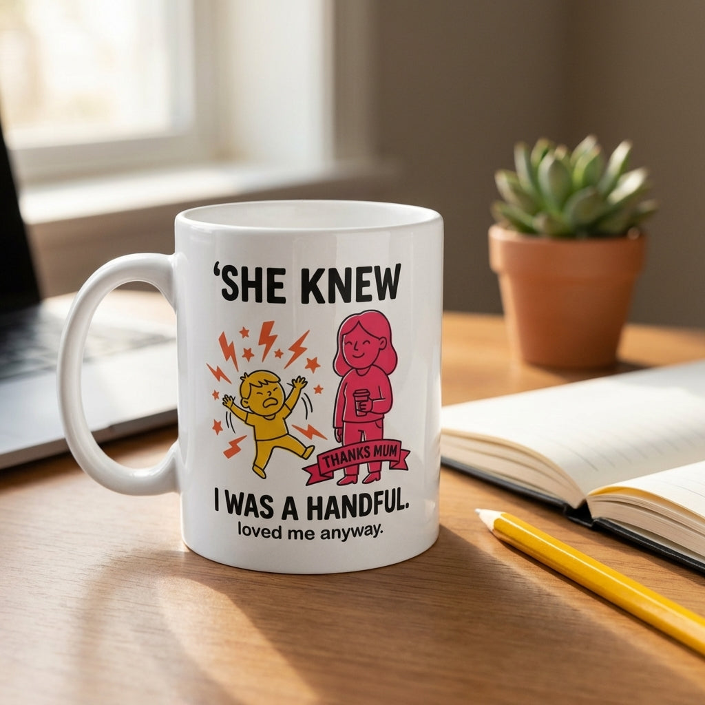 She Knew I Was a Handful Loved Me Anyway Funny Mother’s Day Mug