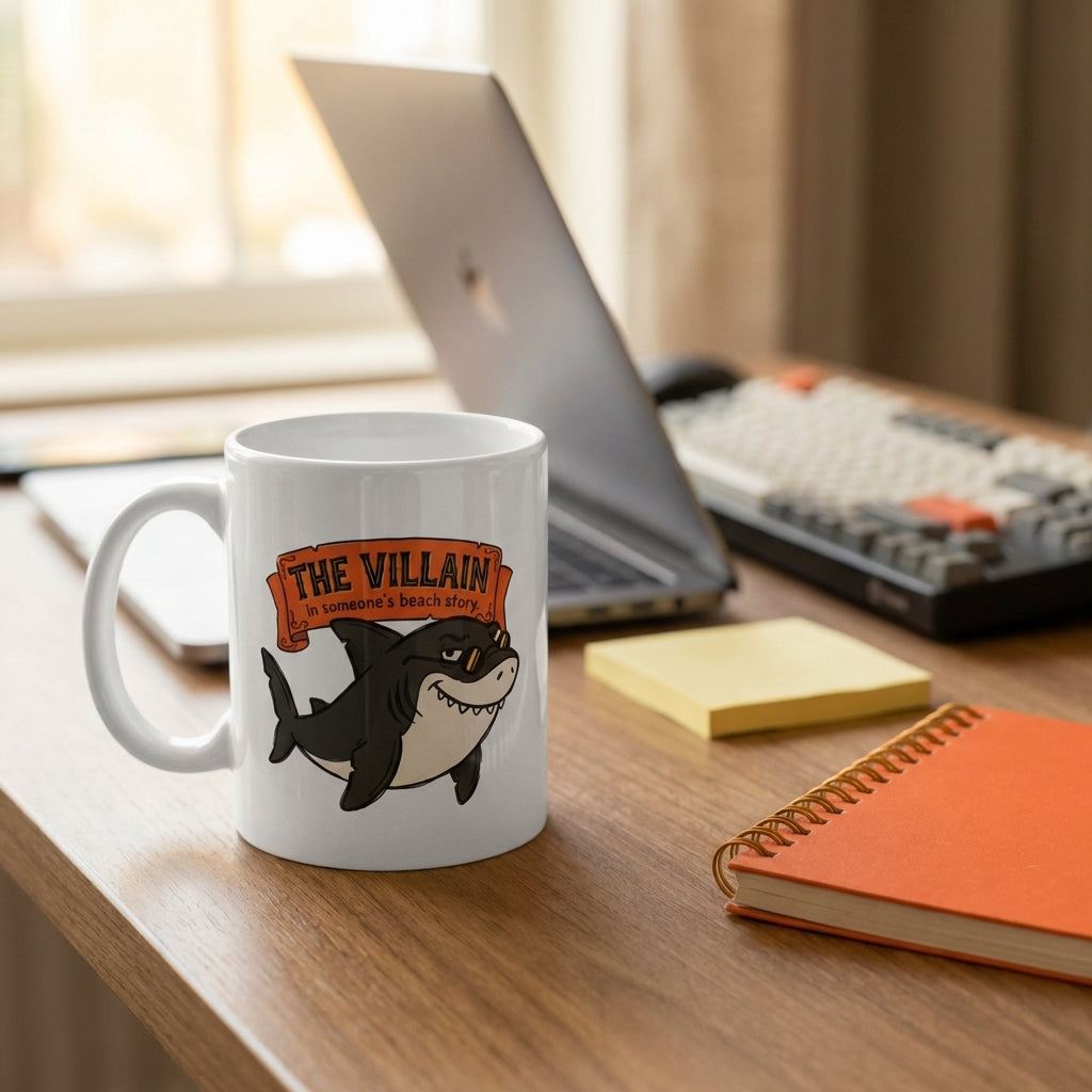 The Villain in Someones Beach Story Funny Shark Mug Gift