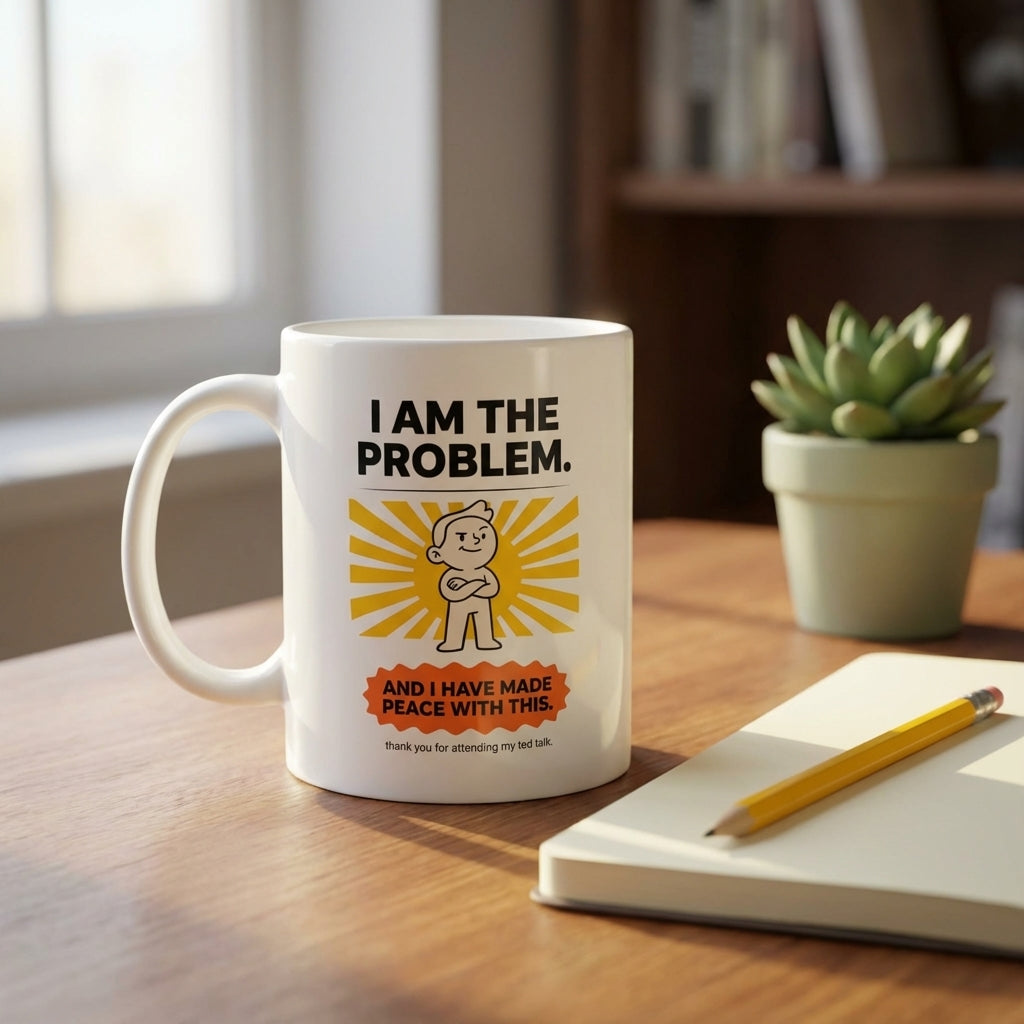 I Am the Problem Funny Sarcastic Mug Self Aware Coffee Cup Gift
