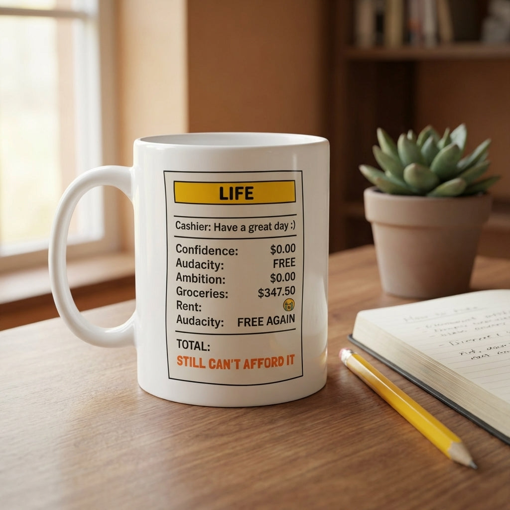 Life Receipt Funny Broke Mug Still Cant Afford It Coffee Cup