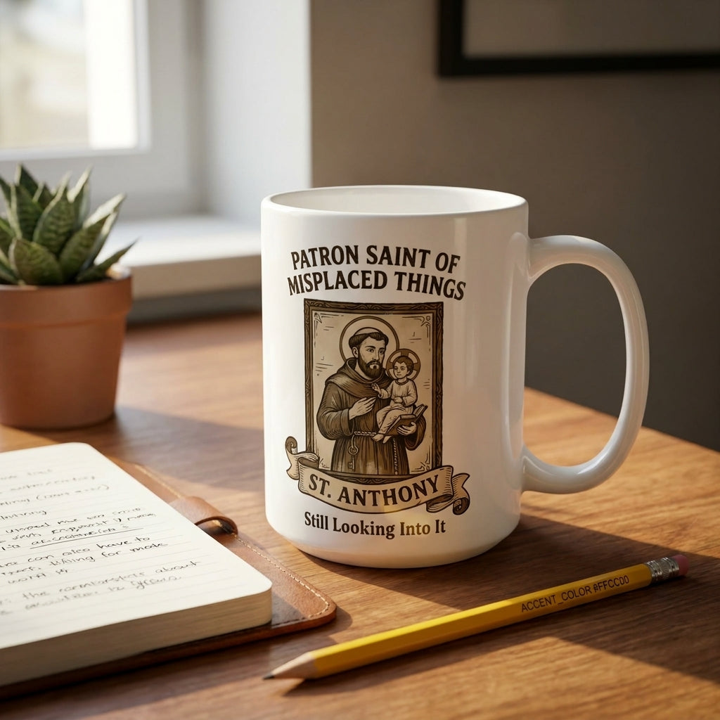 St Anthony Patron Saint of Misplaced Things Funny Catholic Mug