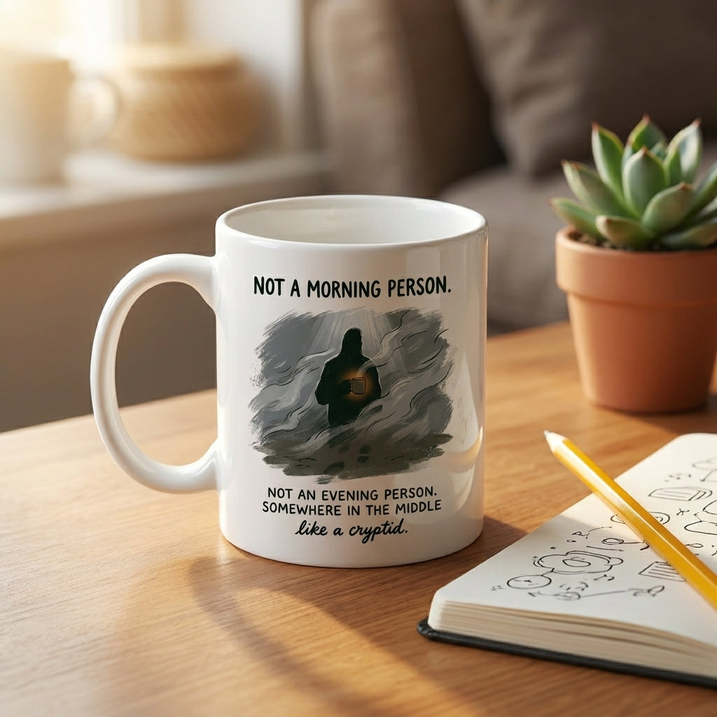 Not a Morning Person Funny Cryptid Mug Introvert Coffee Cup Gift