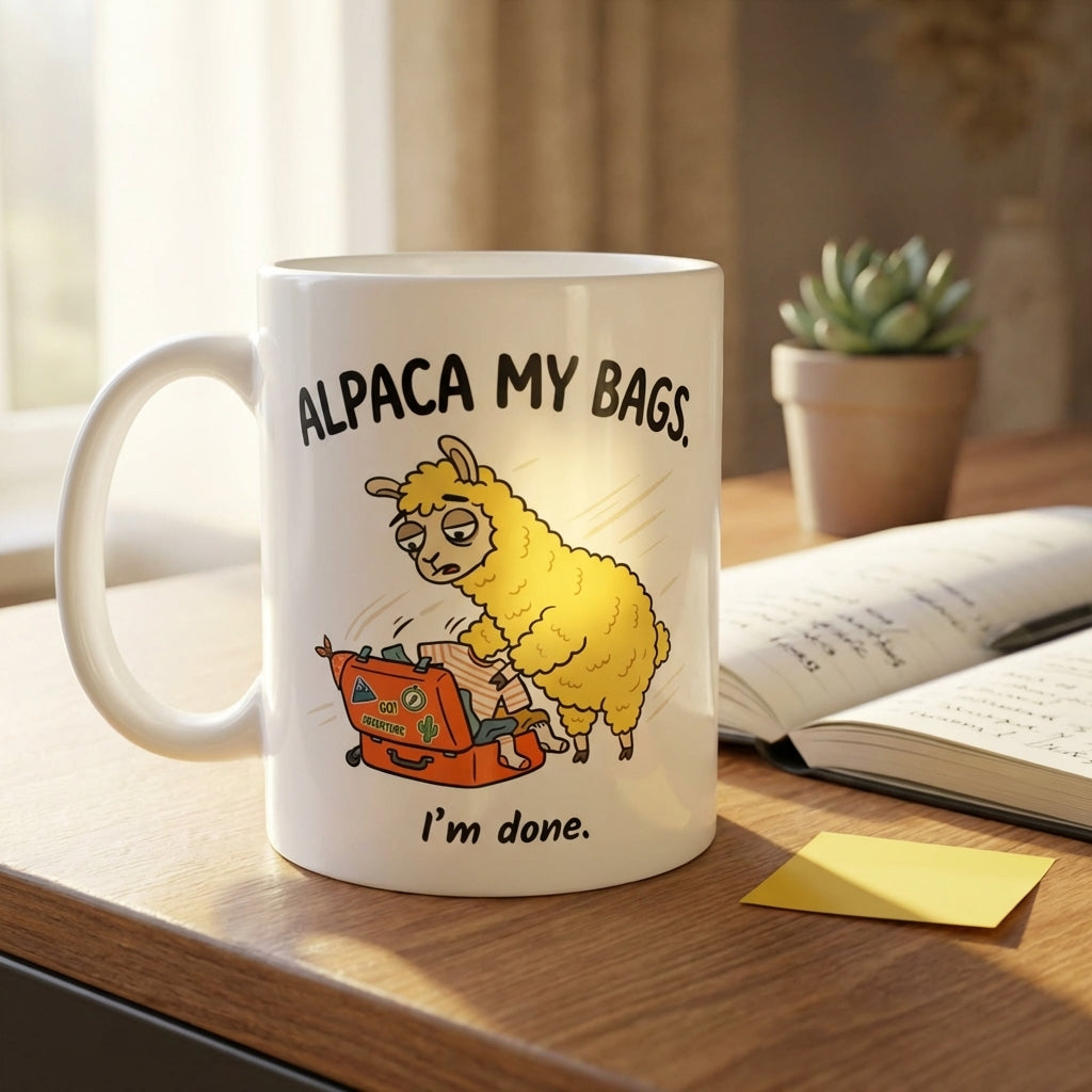 Alpaca My Bags Funny Alpaca Mug Cute Animal Pun Coffee Cup