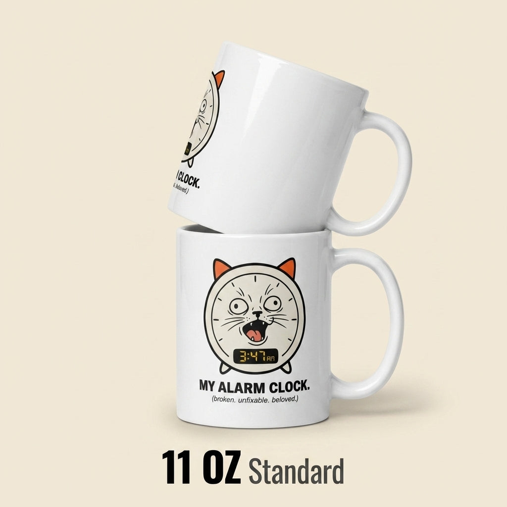 My Alarm Clock Funny Cat Mug for Cat Lovers and Pet Parents