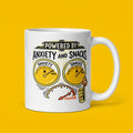 Powered by Anxiety and Snacks Funny Coffee Mug for Snack Lovers