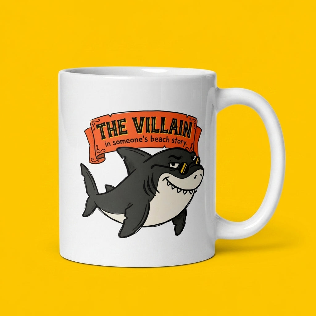 The Villain in Someones Beach Story Funny Shark Mug Gift