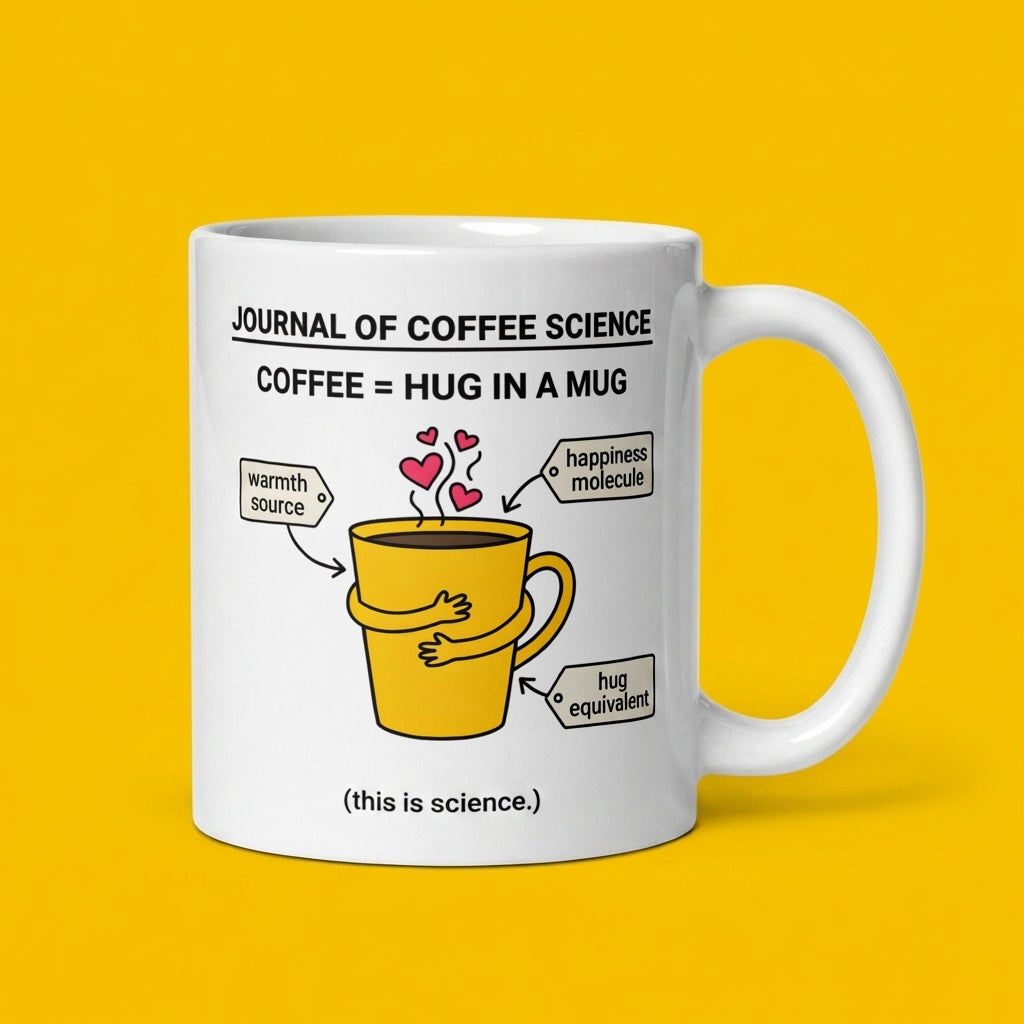 Coffee Hug in a Mug Funny Coffee Science Mug for Coffee Lovers