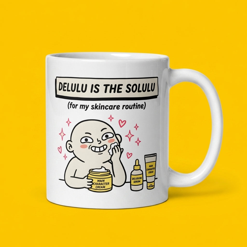 Delulu Is the Solulu Funny Skincare Mug for Beauty Lovers