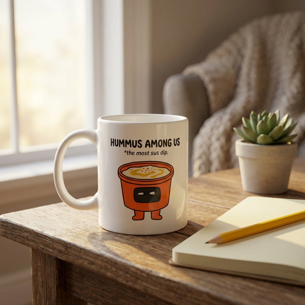 Hummus Among Us Funny Food Pun Mug for Dip Lovers