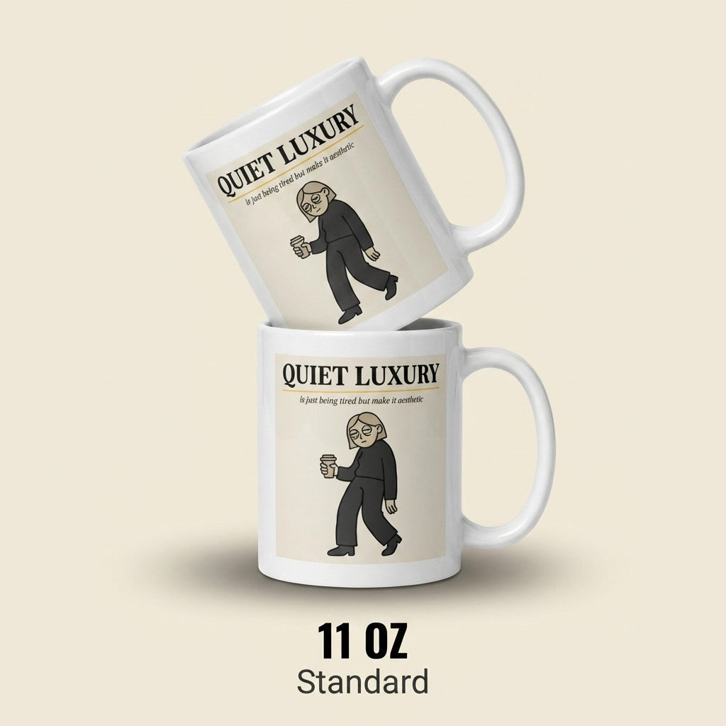 Quiet Luxury Funny Aesthetic Coffee Mug for Tired Women