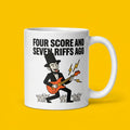 Four Score and Seven Riffs Ago Funny Guitar Mug for Music Lovers