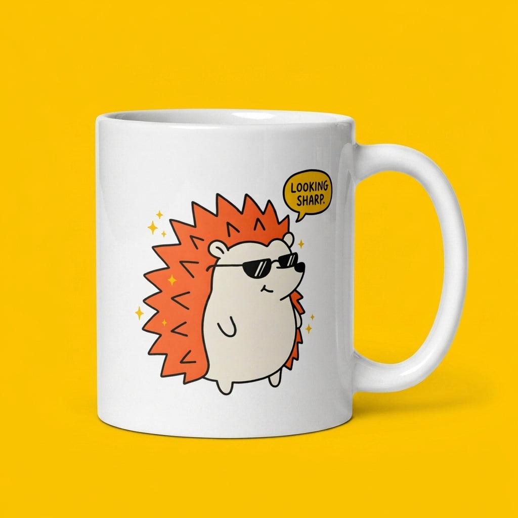 Looking Sharp Funny Hedgehog Mug Cute Animal Coffee Cup Gift