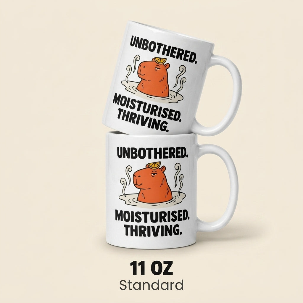 Unbothered Moisturised Thriving Funny Capybara Mug Gift