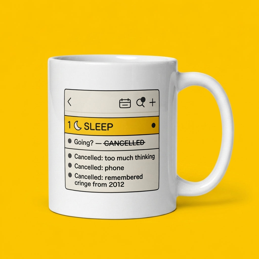 Sleep Cancelled Funny Insomnia Mug for Overthinkers and Night Owls