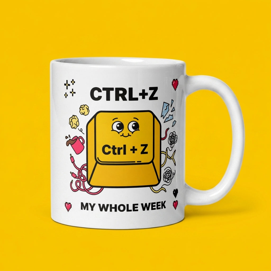 Ctrl Z My Whole Week Funny Office Mug for Coworkers and Overthinkers