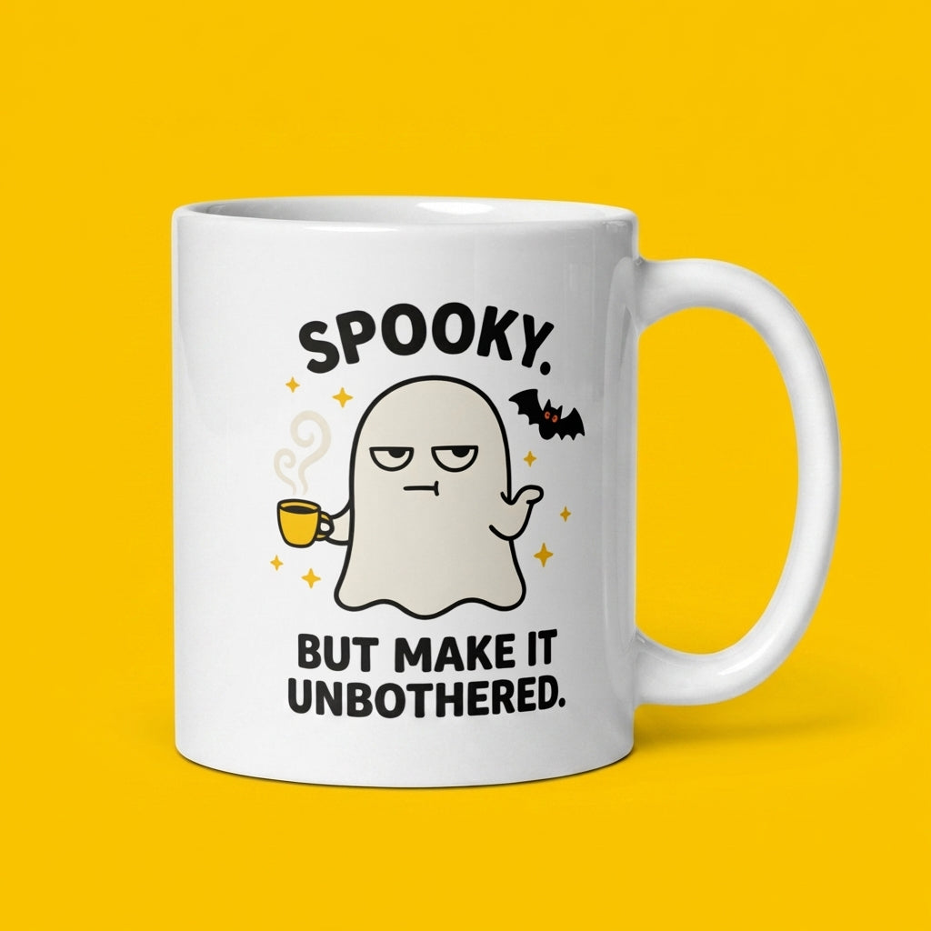 Spooky but Make It Unbothered Funny Ghost Mug for Halloween Lovers