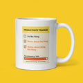 Productivity Tracker Funny Anxiety Mug for Coworkers and Overthinkers