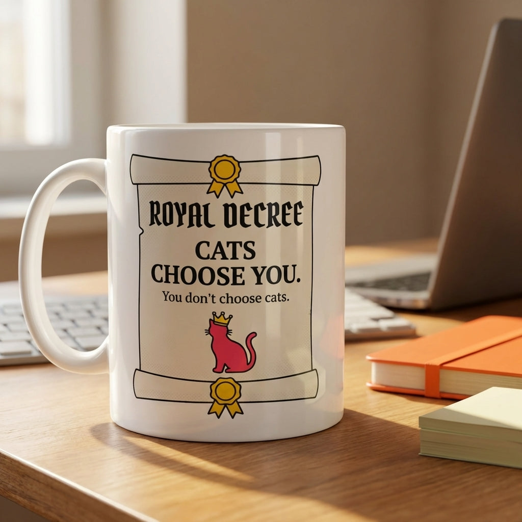 Cats Choose You Funny Cat Mug for Cat Lovers and Pet Parents