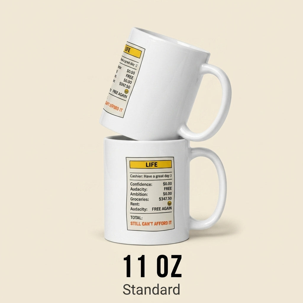Life Receipt Funny Broke Mug Still Cant Afford It Coffee Cup