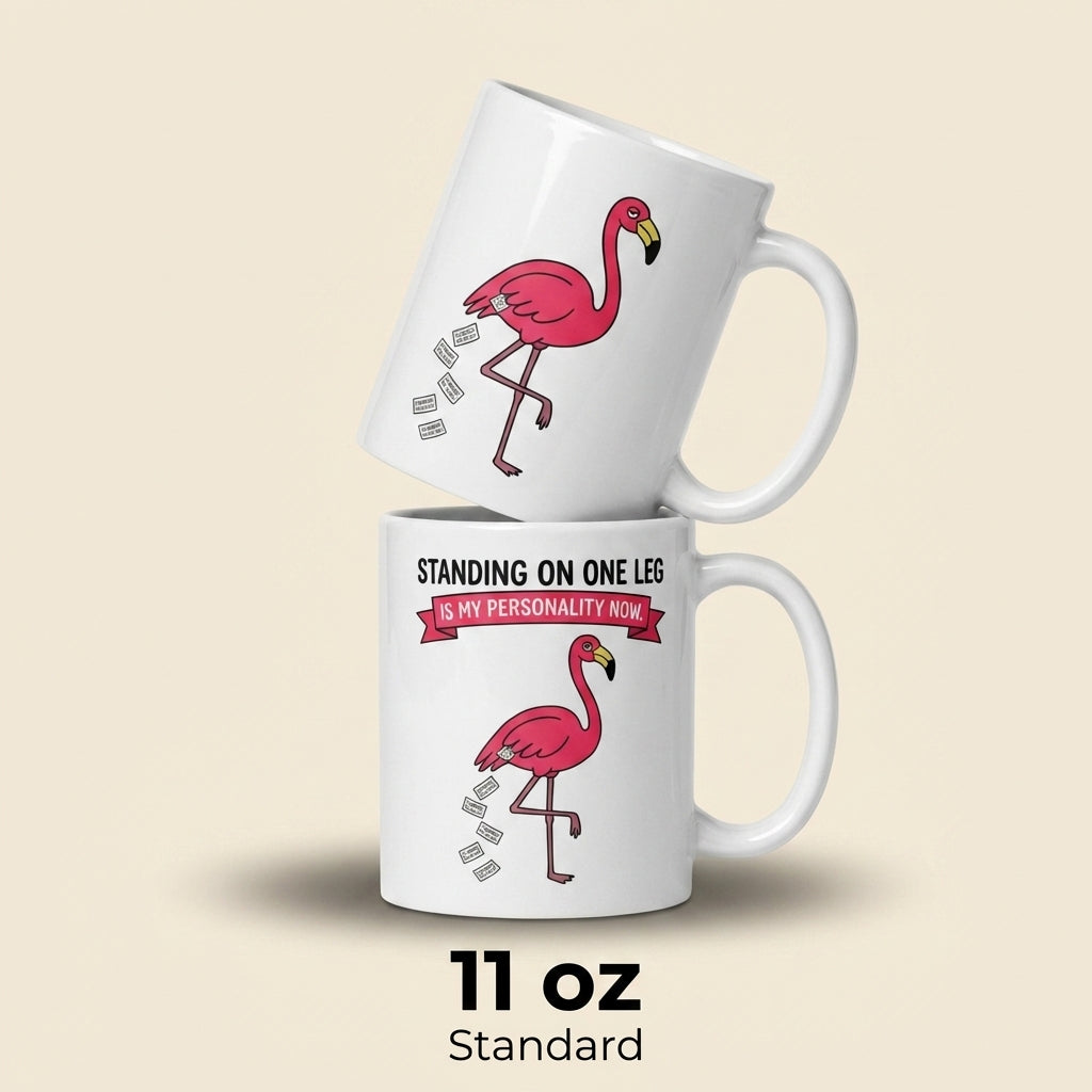 Standing on One Leg Is My Personality Now Funny Flamingo Mug